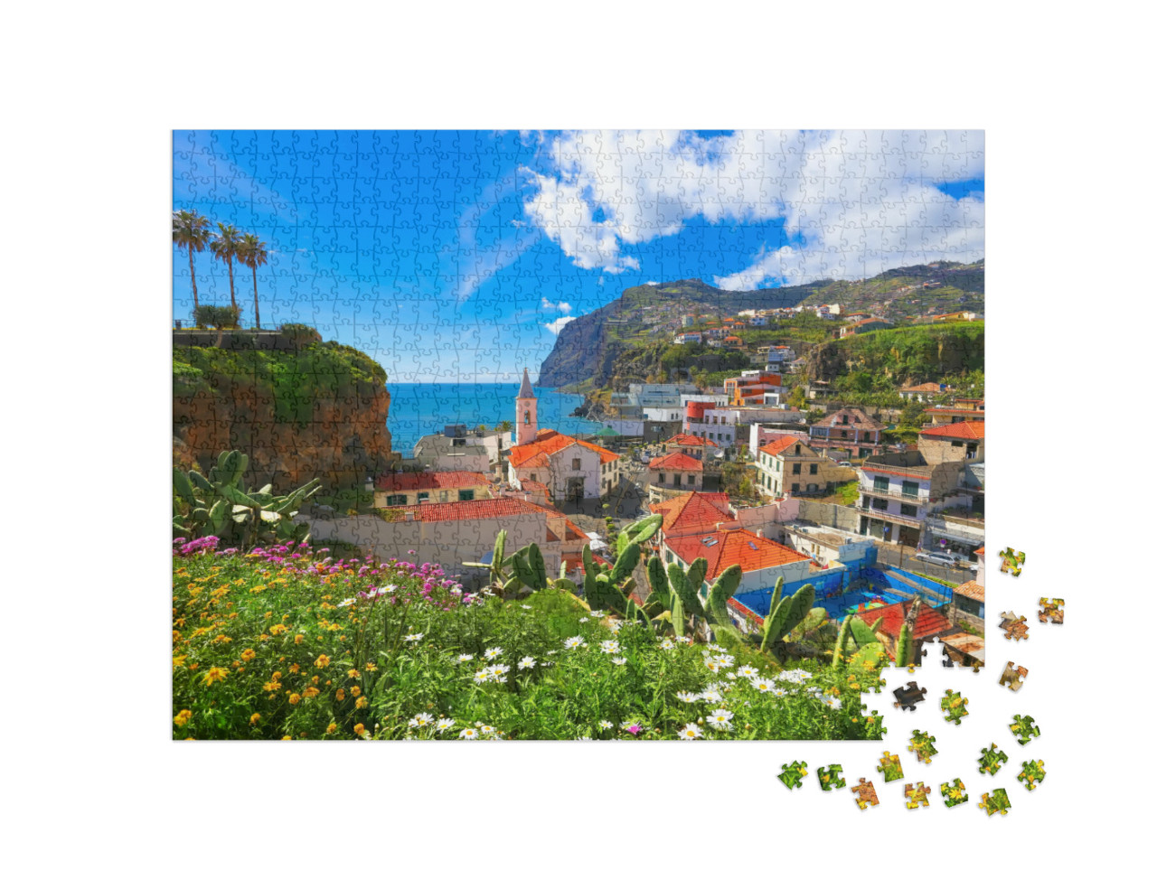 Puzzle 1000 pezzi „Camara de Lobos sull'isola di Madeira, Portogallo“