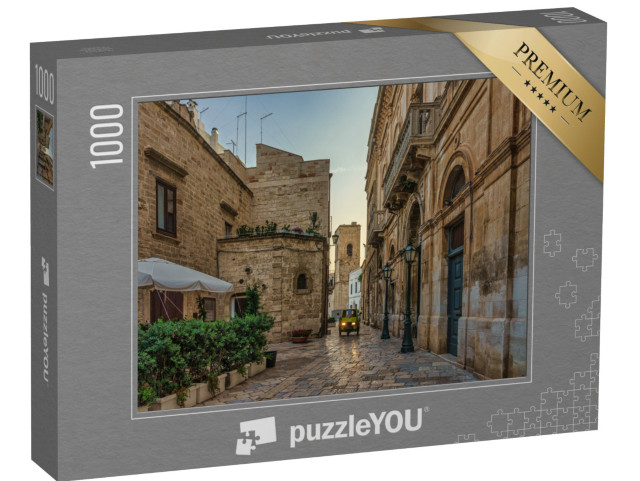 Puzzle 1000 pezzi „Una tranquilla mattinata nel centro storico di Polignano a Mare, in Puglia.“