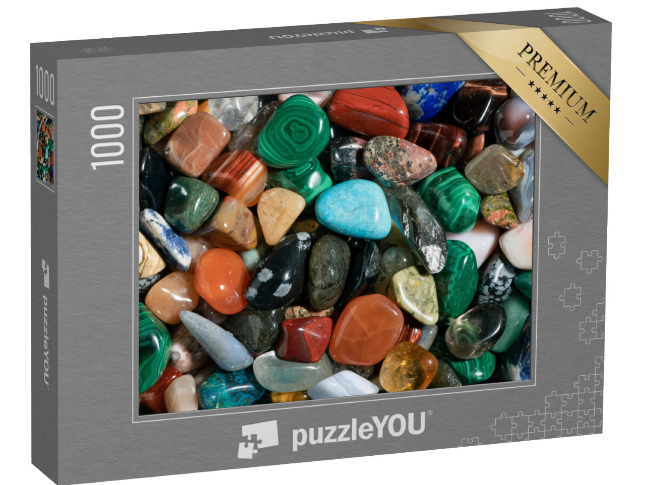 Puzzle 1000 pezzi „Varie pietre semipreziose lucidate ametista, quarzo, agata“