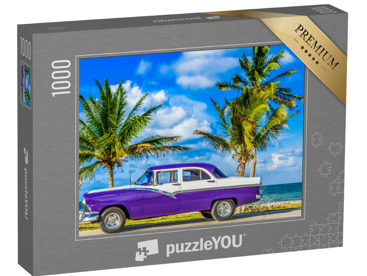 Puzzle 1000 pezzi „Auto d'epoca all'Avana, Cuba“