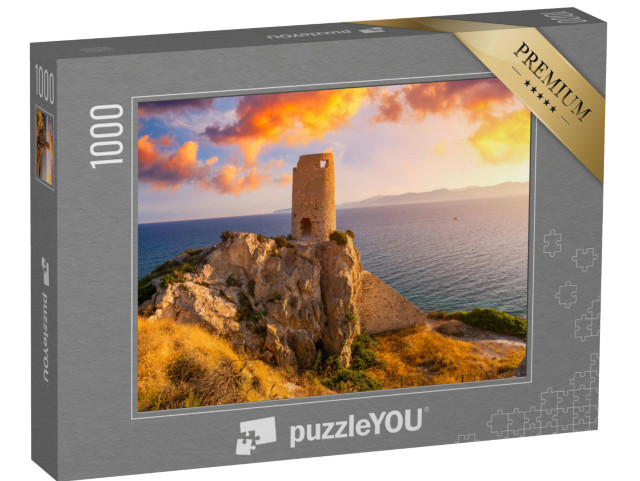 Puzzle 1000 pezzi „Torre del Prezzemolo, antica torre costiera a Cagliari, Sardegna, Italia“