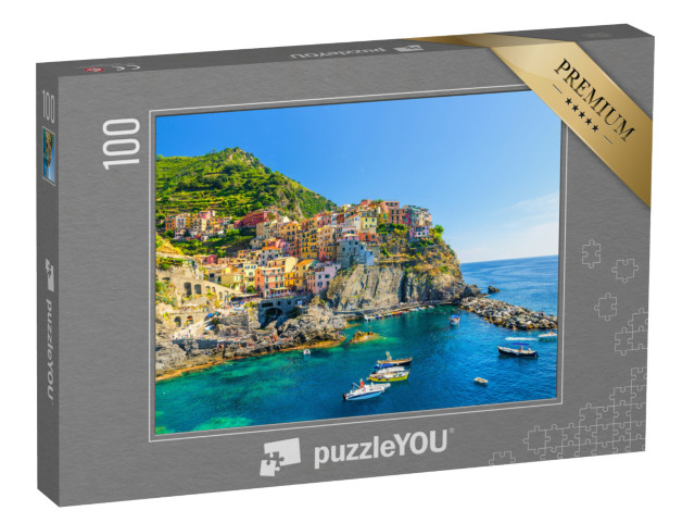 Puzzle 100 pezzi „Manarola, tradizionale borgo tipico italiano nel Parco Nazionale delle Cinque Terre“