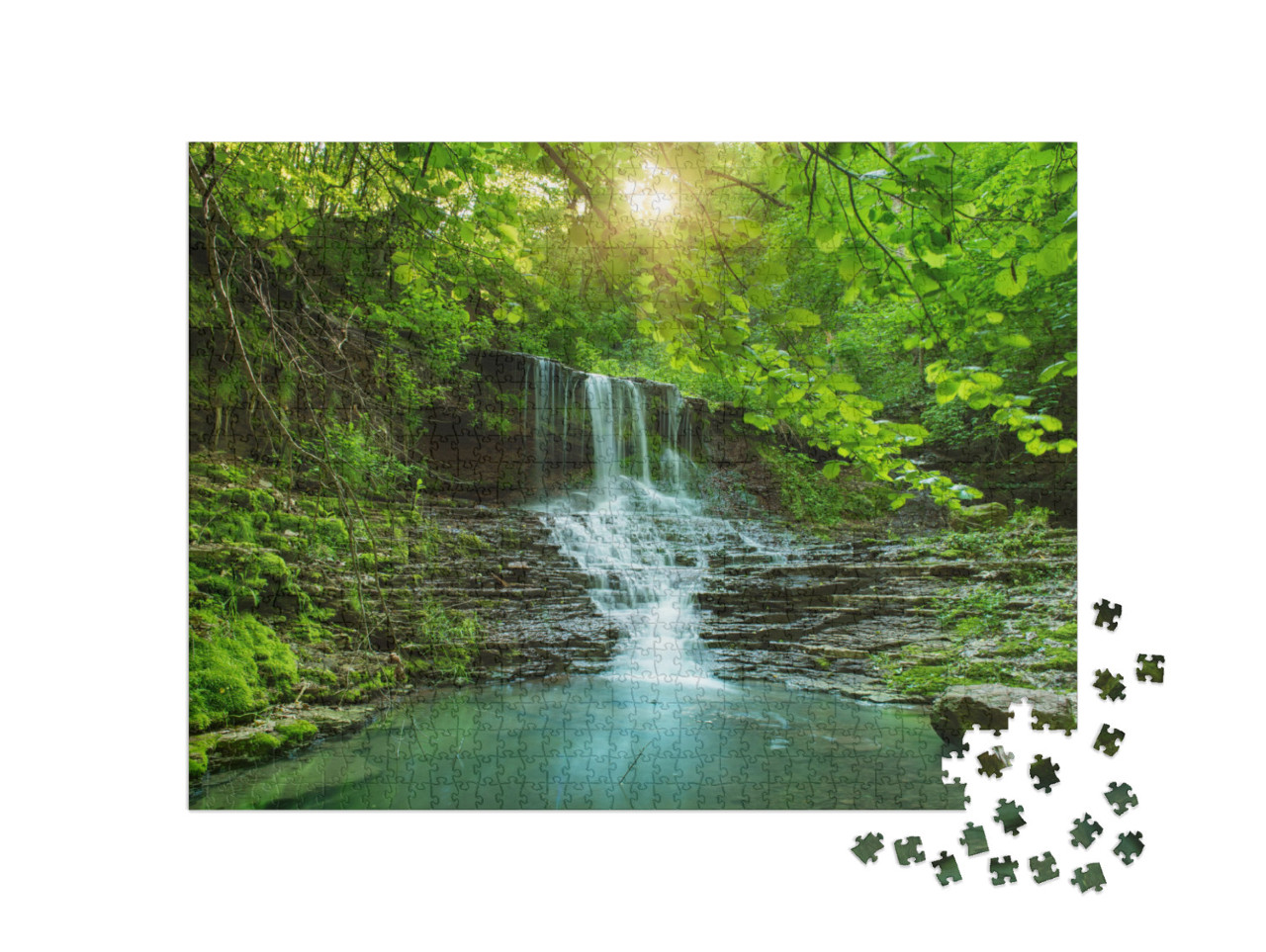 Puzzle 1000 pezzi „Cascata nella foresta pluviale“