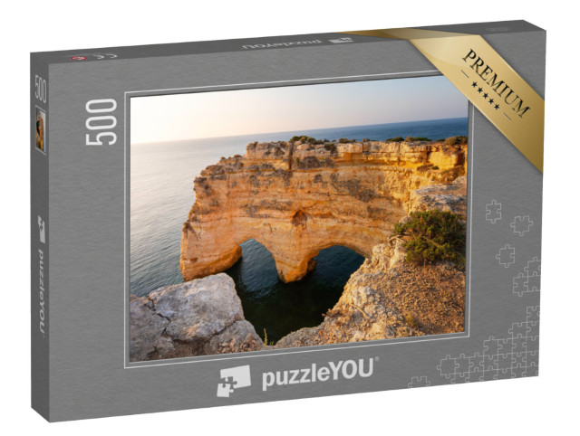 Puzzle 500 pezzi „Scogliera a forma di cuore in Algarve, Praia Marinha, Portogallo“