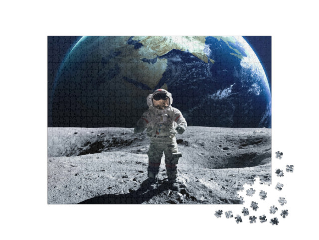 Puzzle 1000 pezzi „Astronauta durante una passeggiata spaziale sulla Luna“