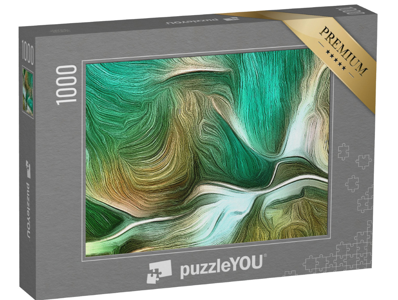 Puzzle 1000 pezzi „Pittura astratta con vivaci sfumature di verde“