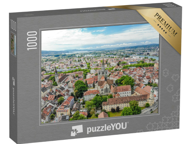 Puzzle 1000 pezzi „Vista della città portuale di Costanza sul Lago di Costanza“