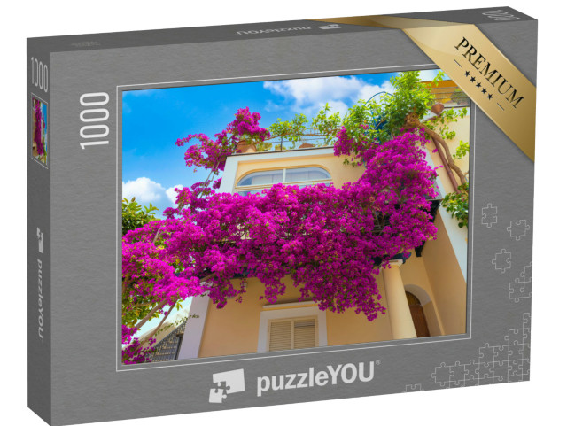 Puzzle 1000 pezzi „Italia, vecchie strade della bellissima destinazione turistica Isola d'Ischia, vicino a Napoli.“