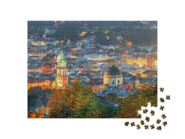 Puzzle 1000 pezzi „Il centro storico di Leopoli in Ucraina“