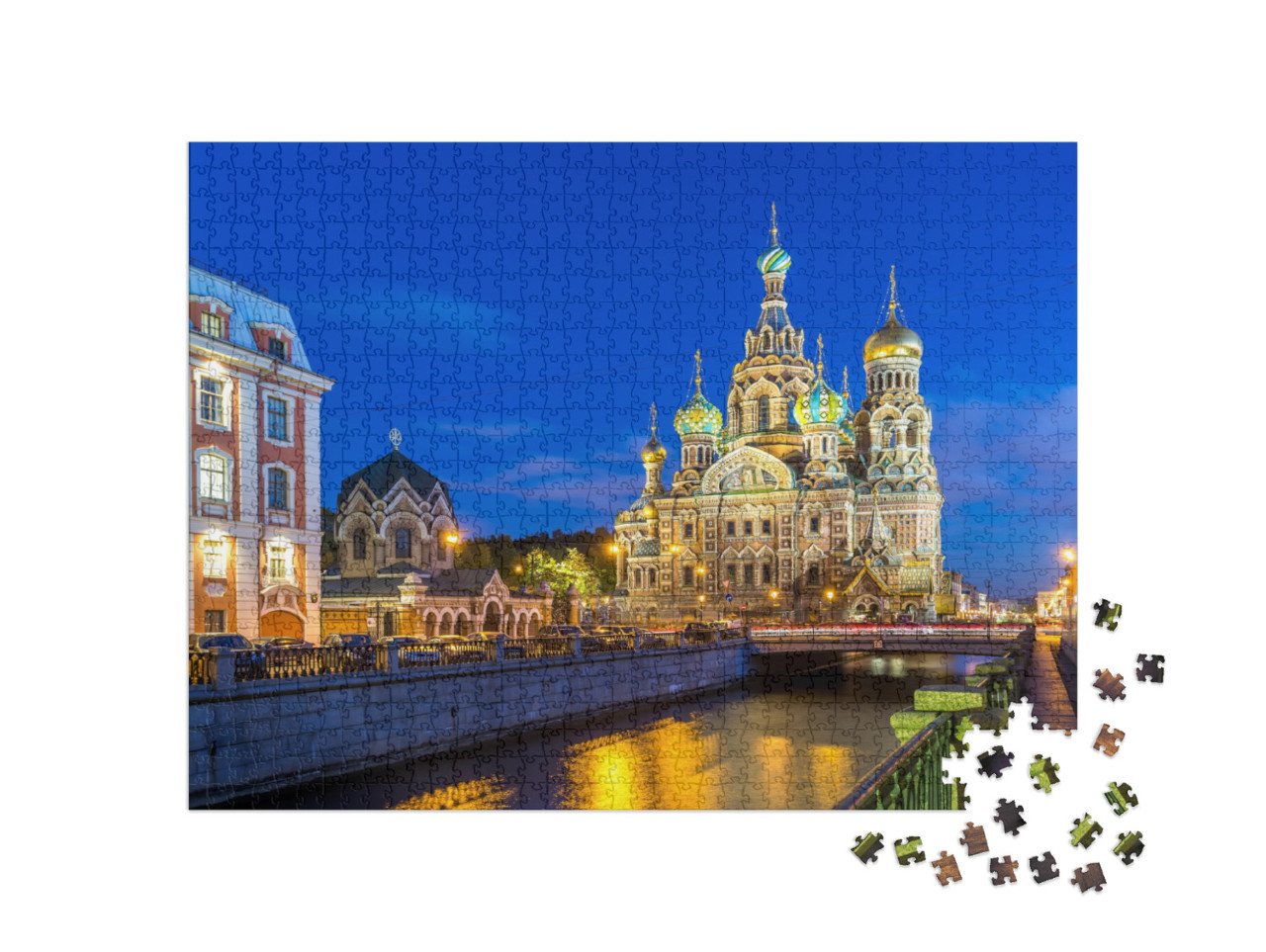 Puzzle 1000 pezzi „Chiesa del Salvatore sul Sangue Versato, San Pietroburgo, Russia“