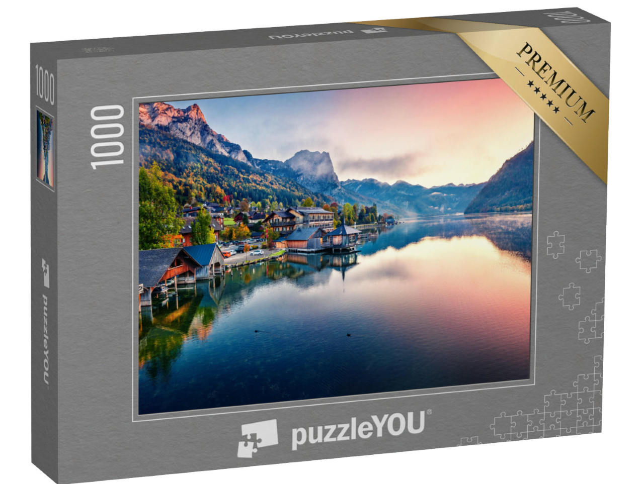 Puzzle 1000 pezzi „Splendida alba sul Grundlsee, distretto di Liezen, Austria“