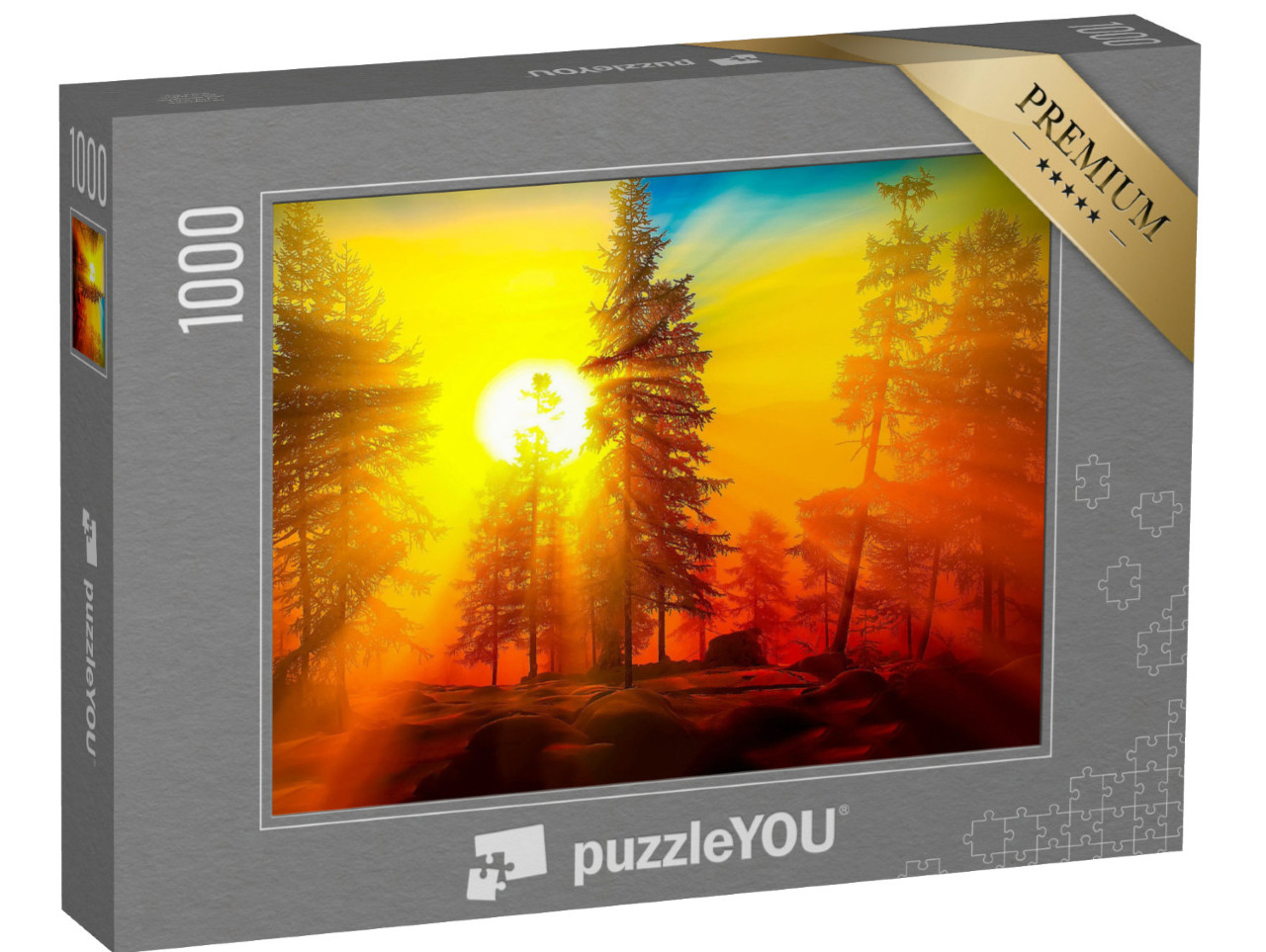 Puzzle 1000 pezzi „L'alba nella foresta“