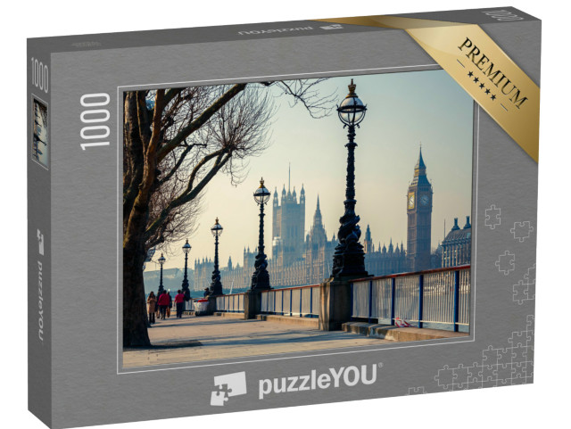 Puzzle 1000 pezzi „Vista d'atmosfera del Big Ben e della Houses of Parliament, Londra, Inghilterra“