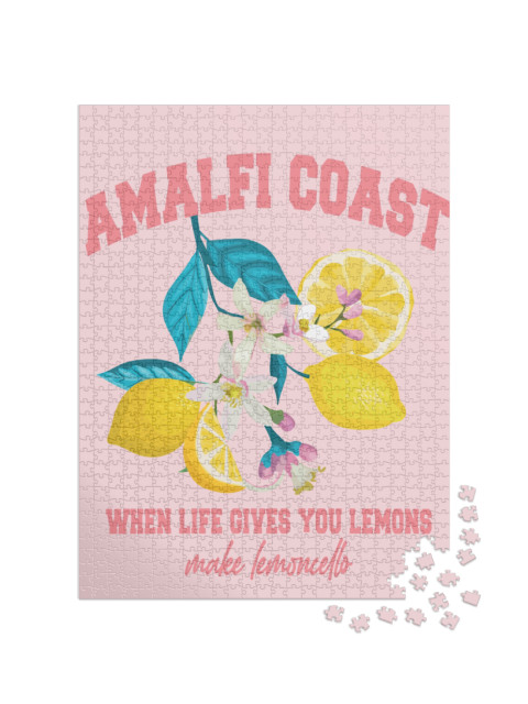 Puzzle 1000 pezzi „limone italia sicilia amalfi slogan trendy grafica artwork stampa design“