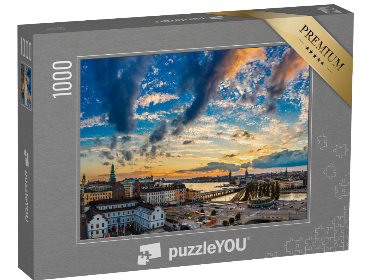 Puzzle 1000 pezzi „Vista serale di Gamla Stan a Stoccolma, Svezia“