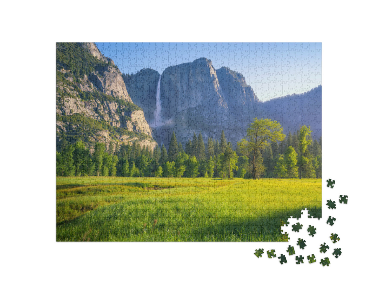 Puzzle 1000 pezzi „Impressionanti cascate dello Yosemite, California, USA“
