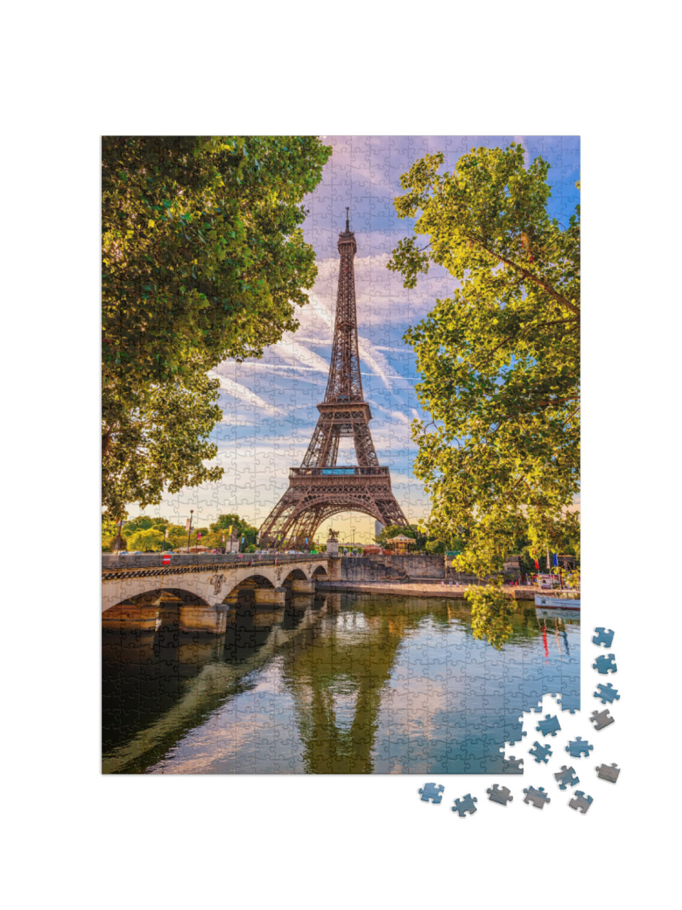 Puzzle 1000 pezzi „Torre Eiffel e Senna, simbolo di Parigi, Francia“