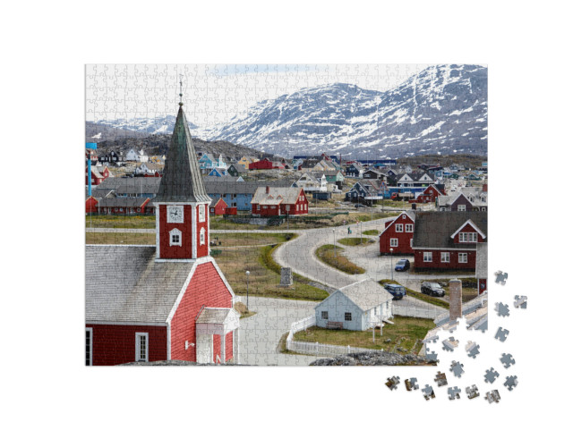 Puzzle 1000 pezzi „Cattedrale di Nuuk, capitale della Groenlandia“