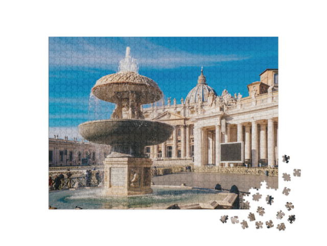 Puzzle 1000 pezzi „Basilica di San Pietro e Piazza San Pietro“