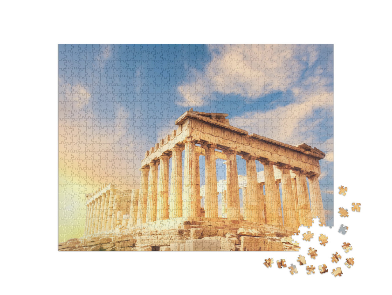 Puzzle 1000 pezzi „Tempio del Partenone al tramonto, Atene, Grecia“