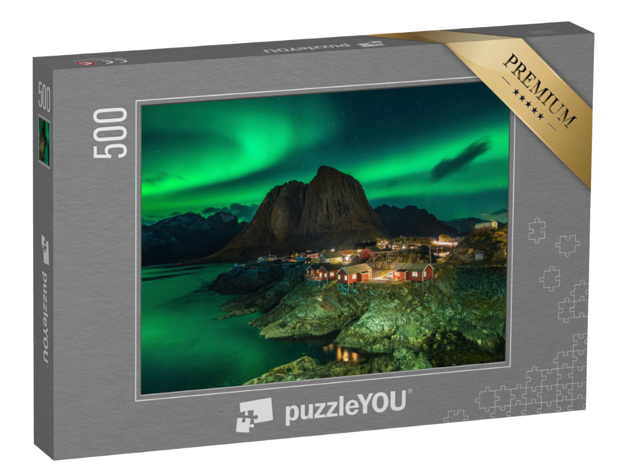 Puzzle 500 pezzi „Splendida aurora boreale in Norvegia“