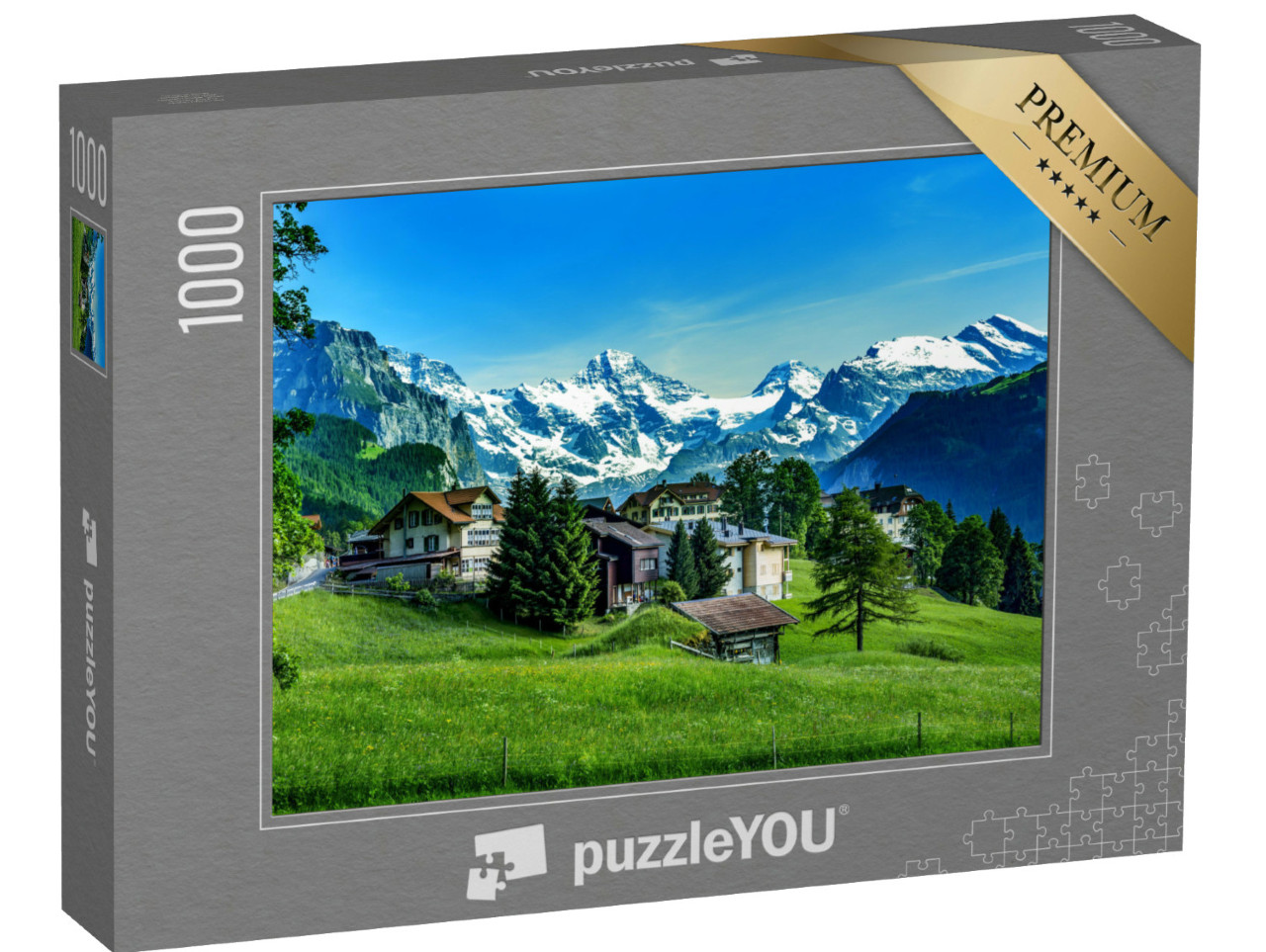 Puzzle 1000 pezzi „Alpi svizzere con Jungfraujoch“