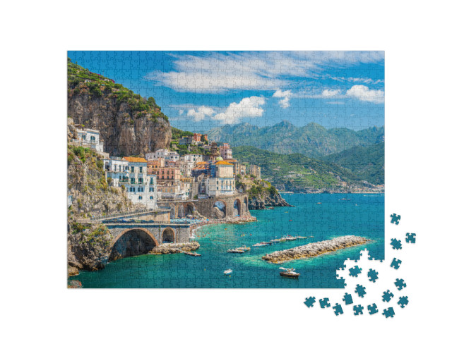 Puzzle 1000 pezzi „Atrani, sulla famosa Costiera Amalfitana, Italia“