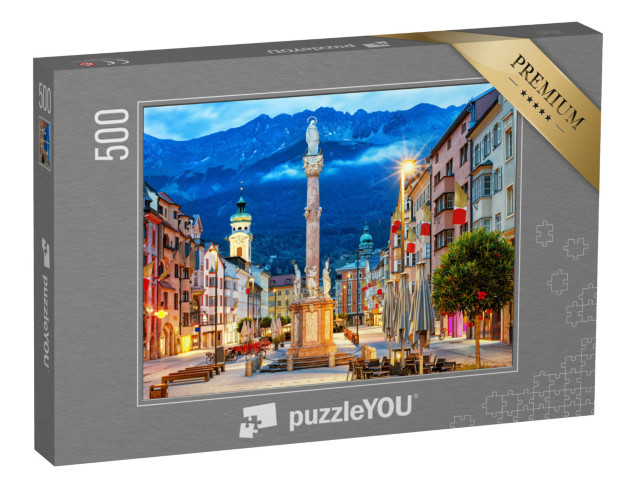 Puzzle 500 pezzi „Innsbruck: città vecchia tra le montagne alpine in Tirolo“