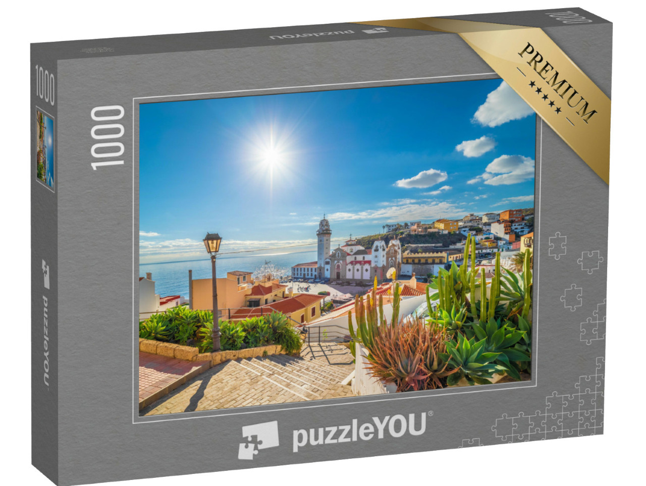 Puzzle 1000 pezzi „L'incantevole villaggio di Candelaria a Tenerife, Isole Canarie, Spagna“
