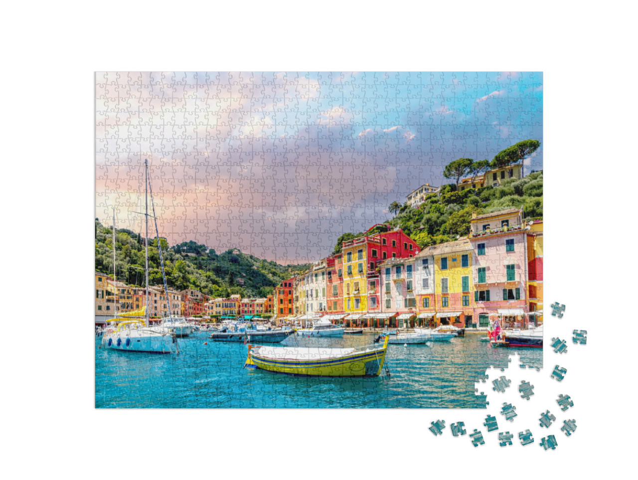 Puzzle 1000 pezzi „Marina di Portofino, Cinque Terre, Italia“