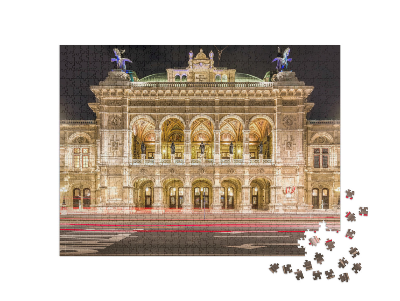 Puzzle 1000 pezzi „Opera di Stato di Vienna di notte, Vienna, Austria“