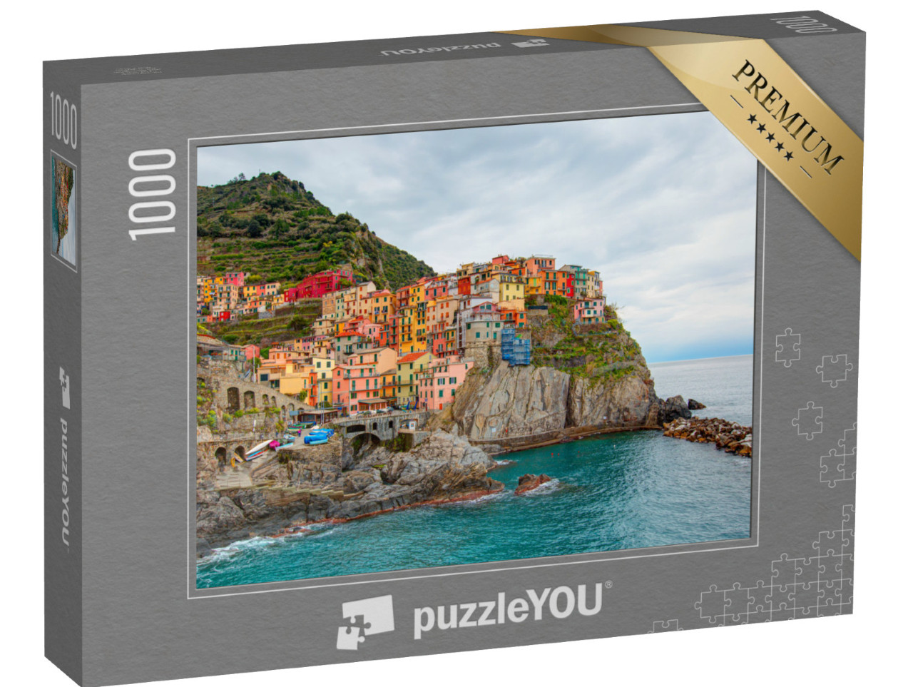 Puzzle 1000 pezzi „Manarola, Cinque Terre sul Mar Ligure - Cinque famosi borghi colorati delle Cinque Terre“