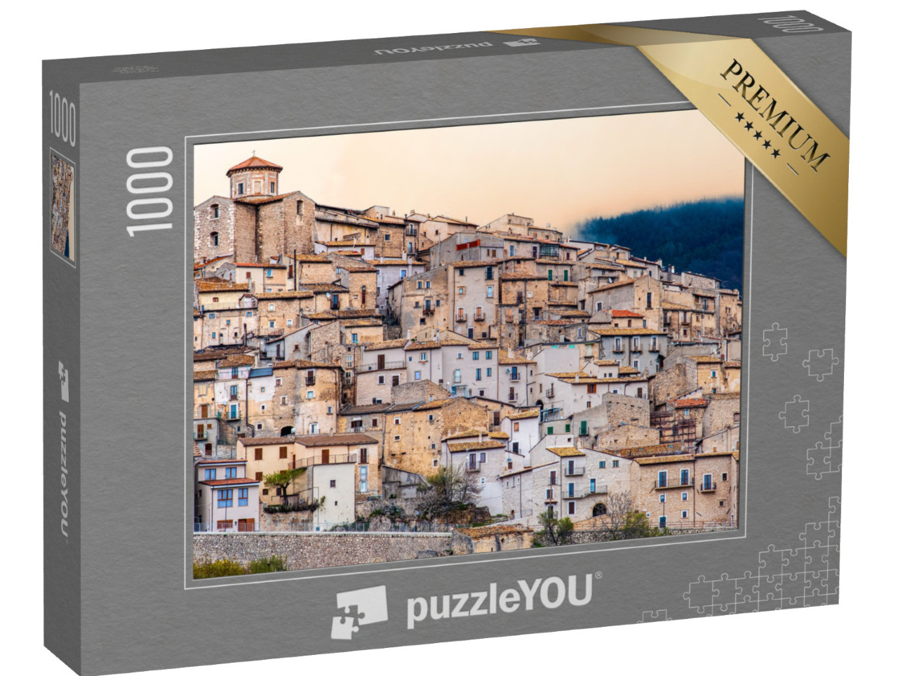 Puzzle 1000 pezzi „Il borgo di Castel del Monte nel Parco Nazionale d'Abruzzo Gran Sasso - Italia“