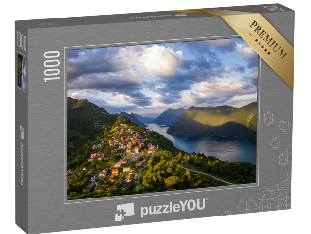 Puzzle 1000 pezzi „Tramonto sul villaggio di Bre“