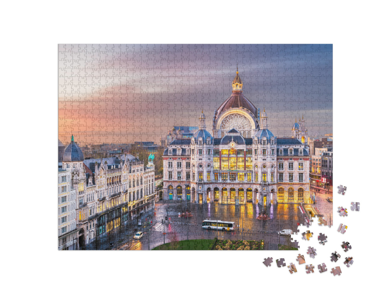 Puzzle 1000 pezzi „Stazione centrale di Anversa, Belgio“