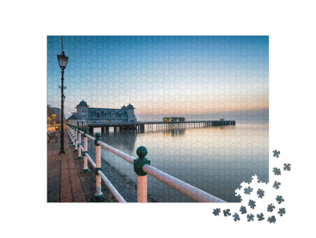 Puzzle 1000 pezzi „L'alba al molo di Penarth, vicino a Cardiff, Galles“