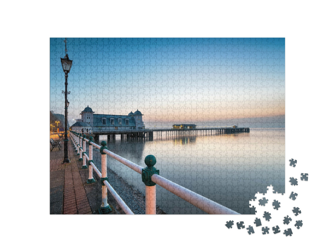 Puzzle 1000 pezzi „L'alba al molo di Penarth, vicino a Cardiff, Galles“