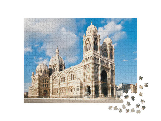 Puzzle 1000 pezzi „Cattedrale de la Major, simbolo di Marsiglia, Francia“