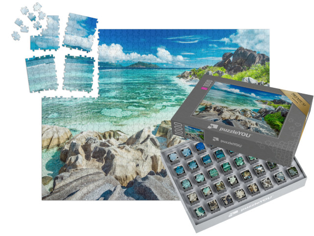 SMART SORTED® | Puzzle 1000 pezzi „Anse Source D'Argent - La spiaggia più bella delle Seychelles“