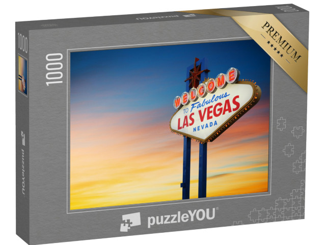 Puzzle 1000 pezzi „Insegna di Las Vegas al tramonto“