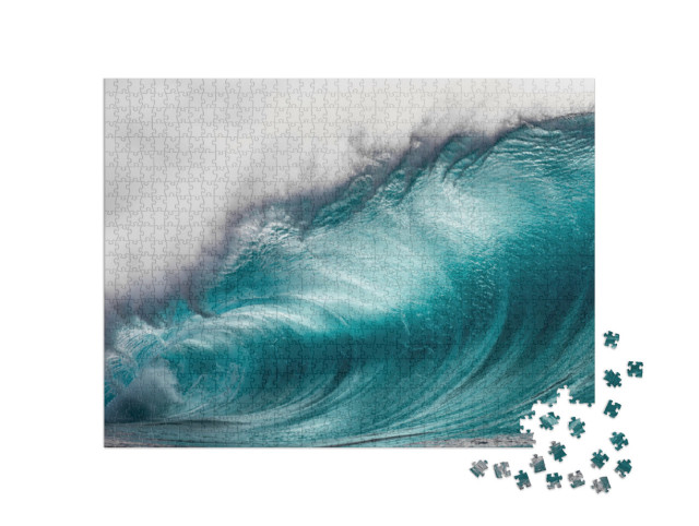 Puzzle 1000 pezzi „Onda gigantesca nel mare, potenza dell'acqua“