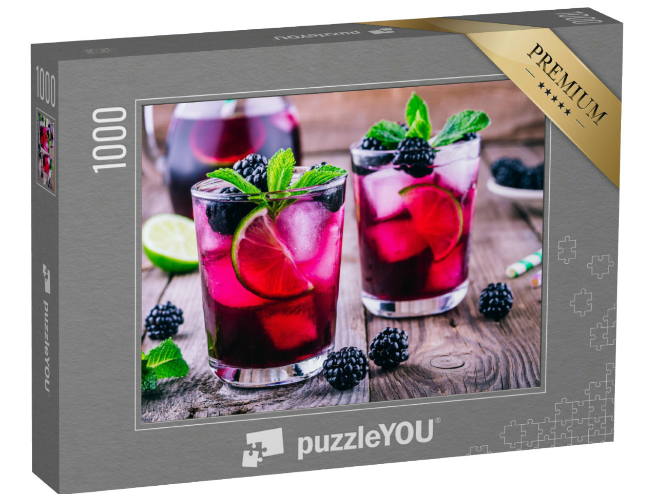 Puzzle 1000 pezzi „Limonata alle more con lime, menta e ghiaccio“