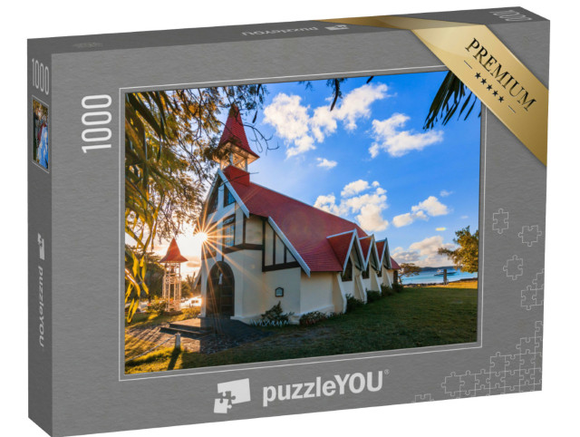 Puzzle 1000 pezzi „Tramonto nella chiesa di Cap Malheureux, Mauritius“