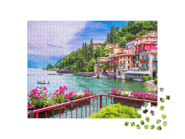 Puzzle 1000 pezzi „Varenna, Lago di Como - Vacanze in Italia vista sul lago più bello d'Italia, il Lago di Como, Lombardia.“