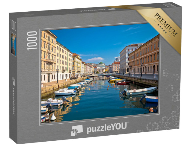Puzzle 1000 pezzi „Veduta del canale di Trieste e della piazza di Ponte Rosso, città del Friuli Venezia Giulia“