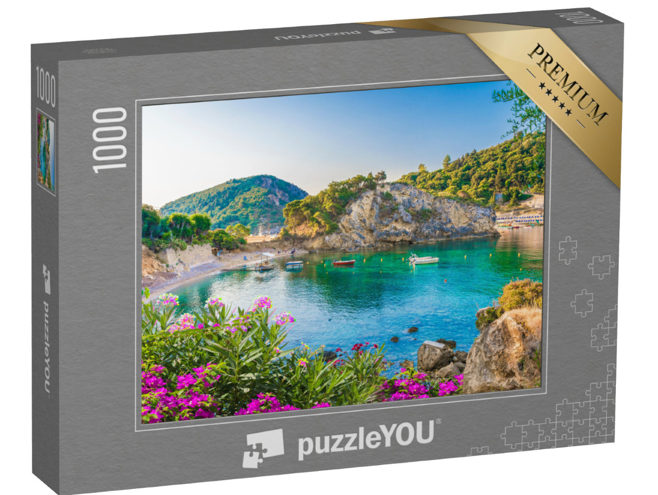 Puzzle 1000 pezzi „Baia di Paleokastritsa sull'isola di Corfù, Grecia“