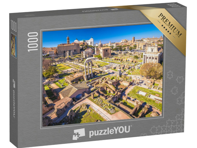 Puzzle 1000 pezzi „Rovine storiche di Roma sul Foro Romano viste dall'alto, città eterna di Roma, capitale d'Italia“
