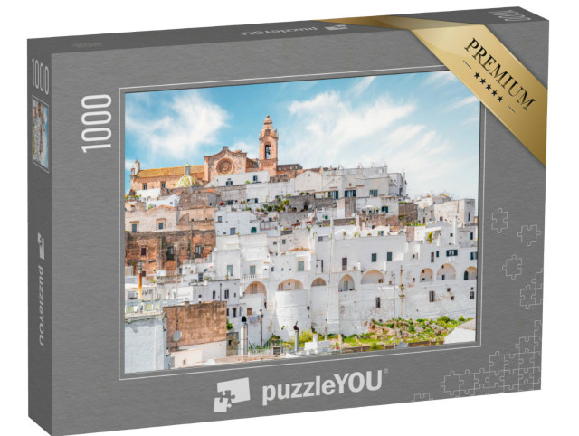 Puzzle 1000 pezzi „La città bianca di Ostuni, Brindisi, Puglia, Italia. Europa.“