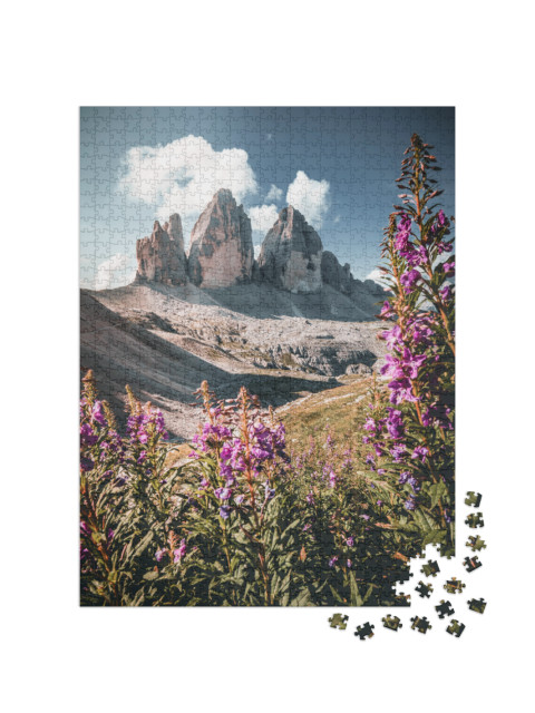 Puzzle 1000 pezzi „Alpi dolomitiche, Tre Cime, Alto Adige, Italia“