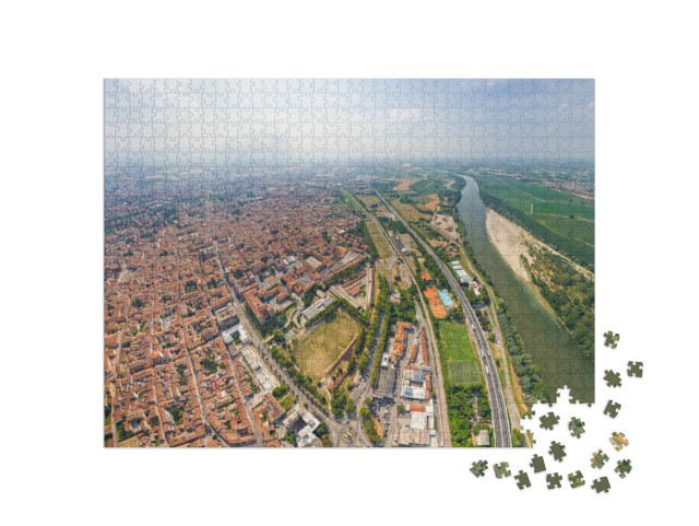 Puzzle 1000 pezzi „Giornata d'estate: Piacenza, città della regione Emilia-Romagna“